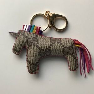 Rainbow GUCCICORN Unicorn Bag Charm Keychain